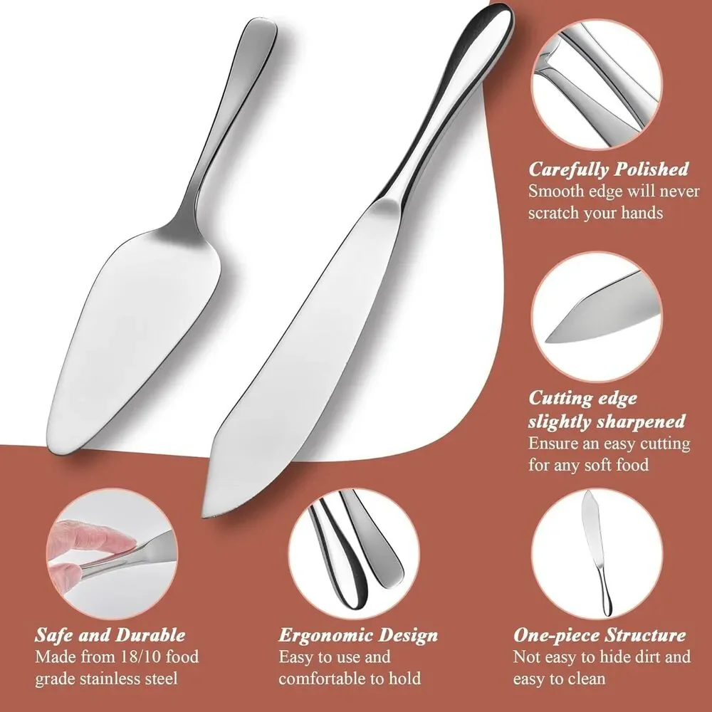 Cake Cutting Set for Wedding, Cake Knife and Server Set Classic Design Christmas